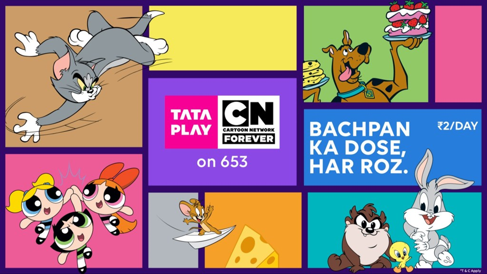Tata Play offers “Cartoon Network Forever,” a 24/7 kids service channel for just ₹2/day